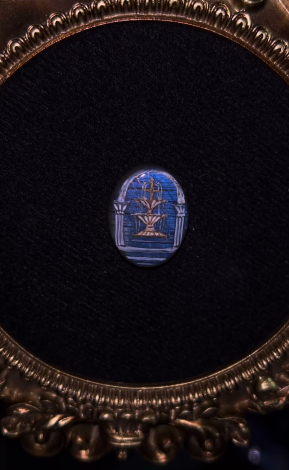 Labradorite Wishing Well Hand Painted Cabochon