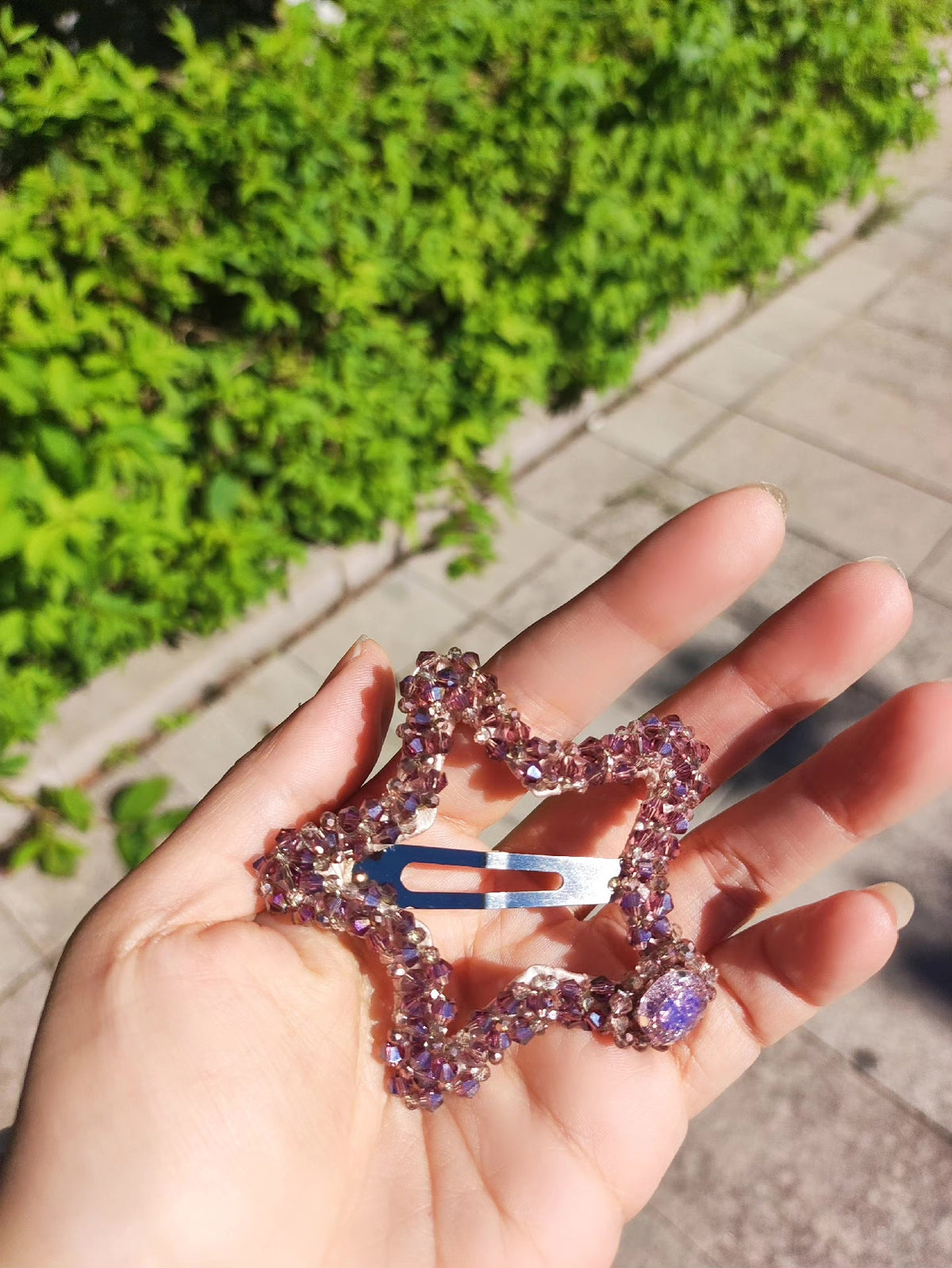 Star Beaded Snap Clip Hair Accessory