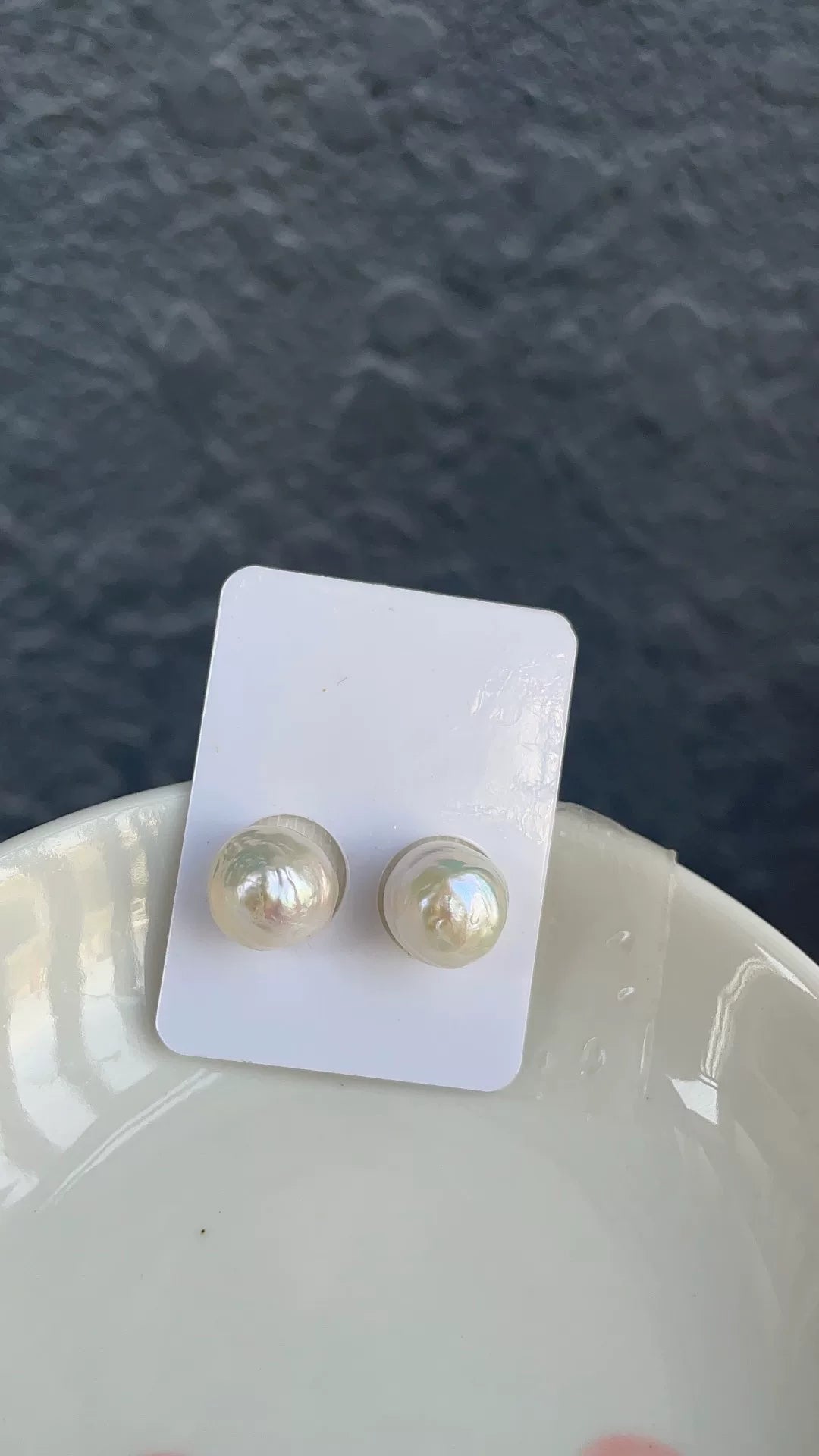 Baroque Freshwater Pearl Pair 9.4mm White