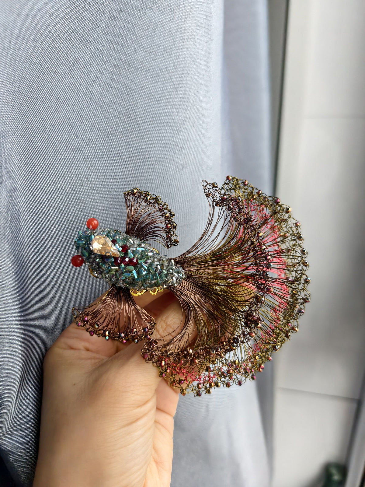 Beaded Koi Fish Side Clip Hair Accessory