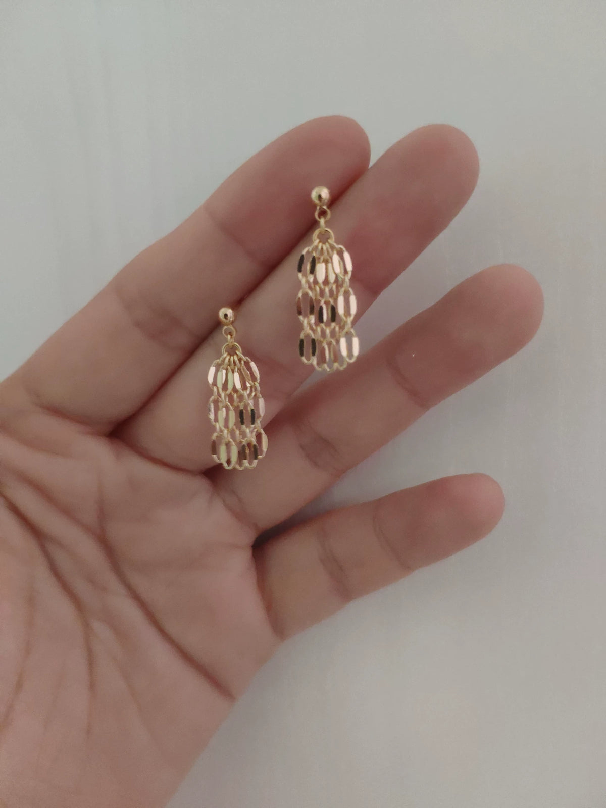 14K Gold Plated Sequin Tassel Earrings