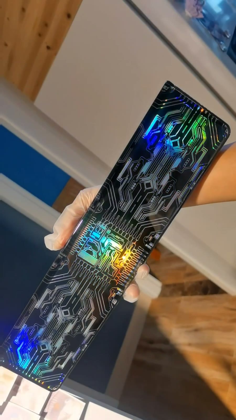 Resin Neon Circuit Keyboard Wrist Rest