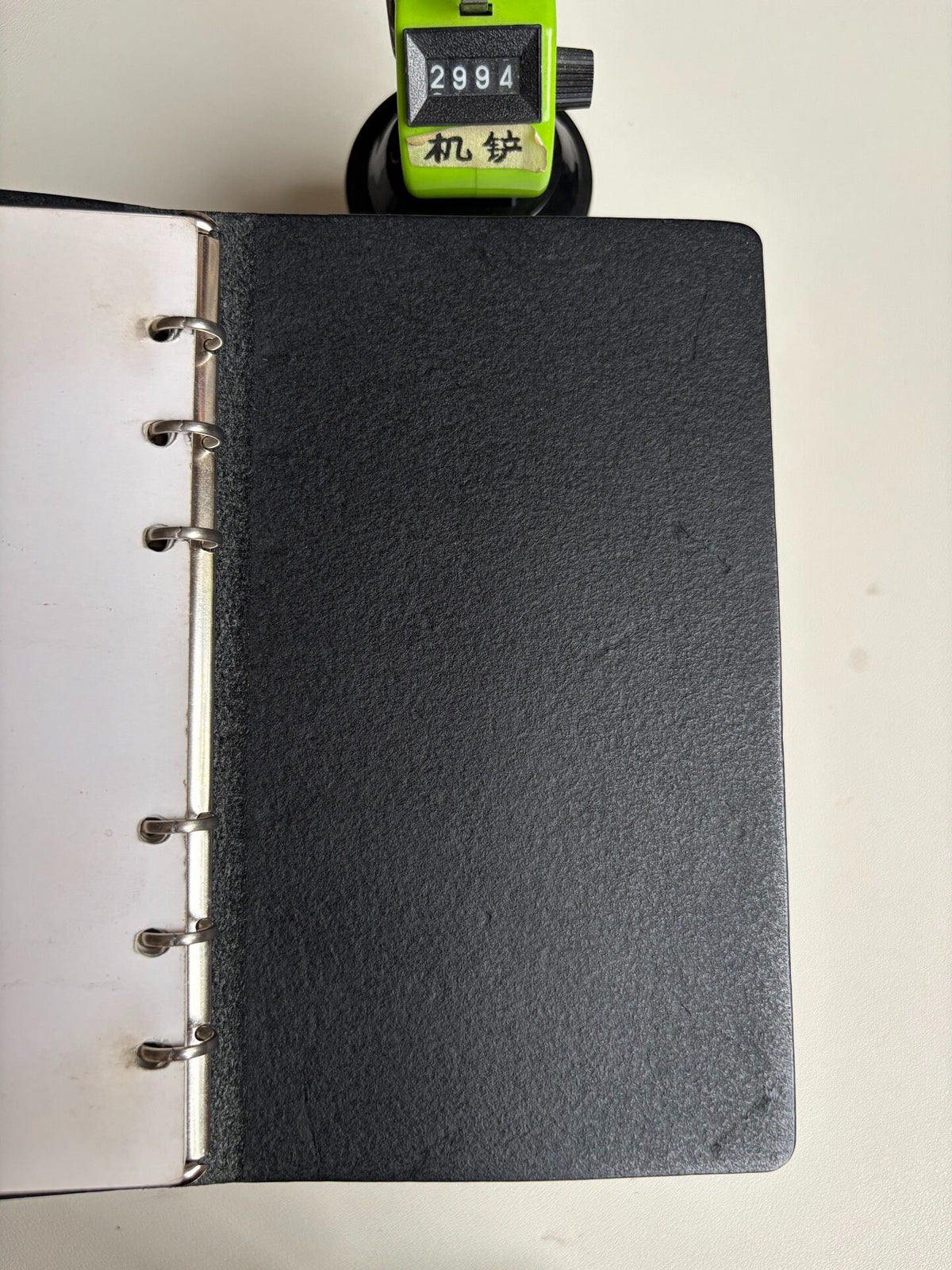 A6 Loose Leaf Notebook Cover Black Pueblo Leather