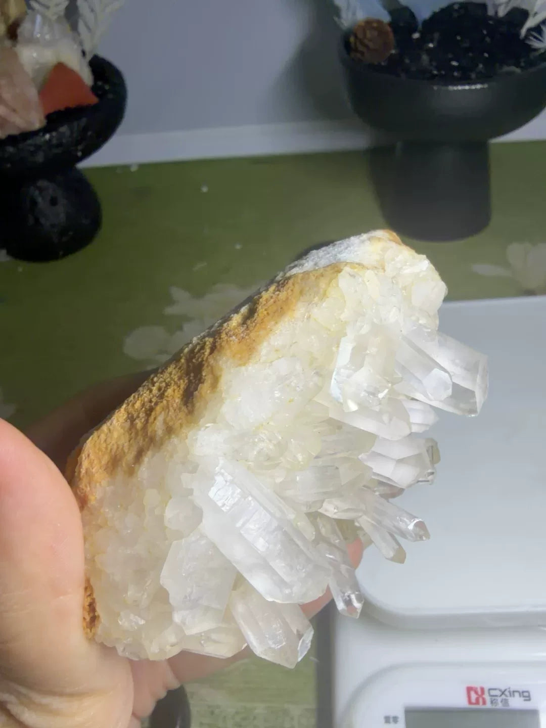 Crystal Bonsai-dekoration med vit kvartskluster