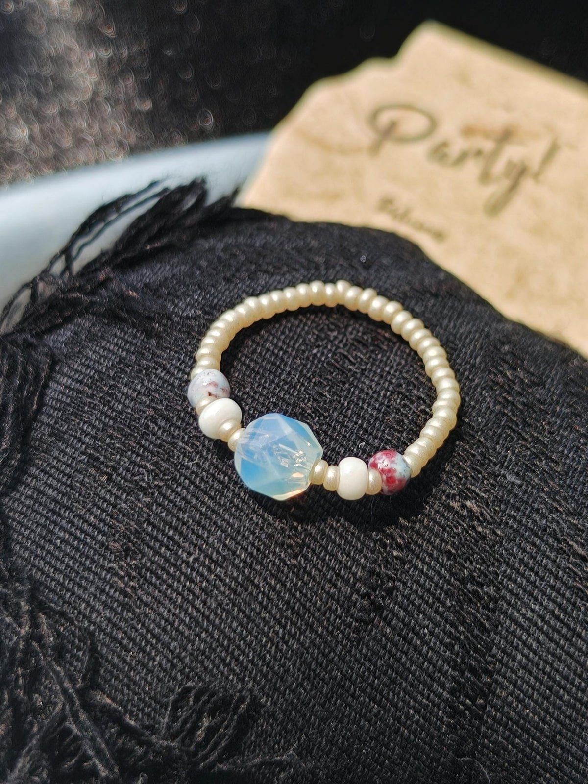 Handcrafted Natural Stone Beaded Rings