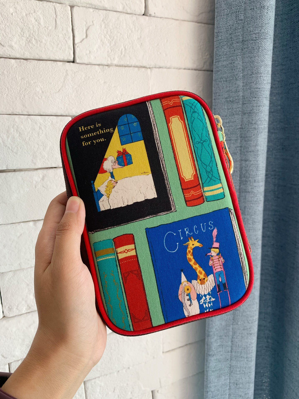 Zippered Fabric Organizer with Storybook Design