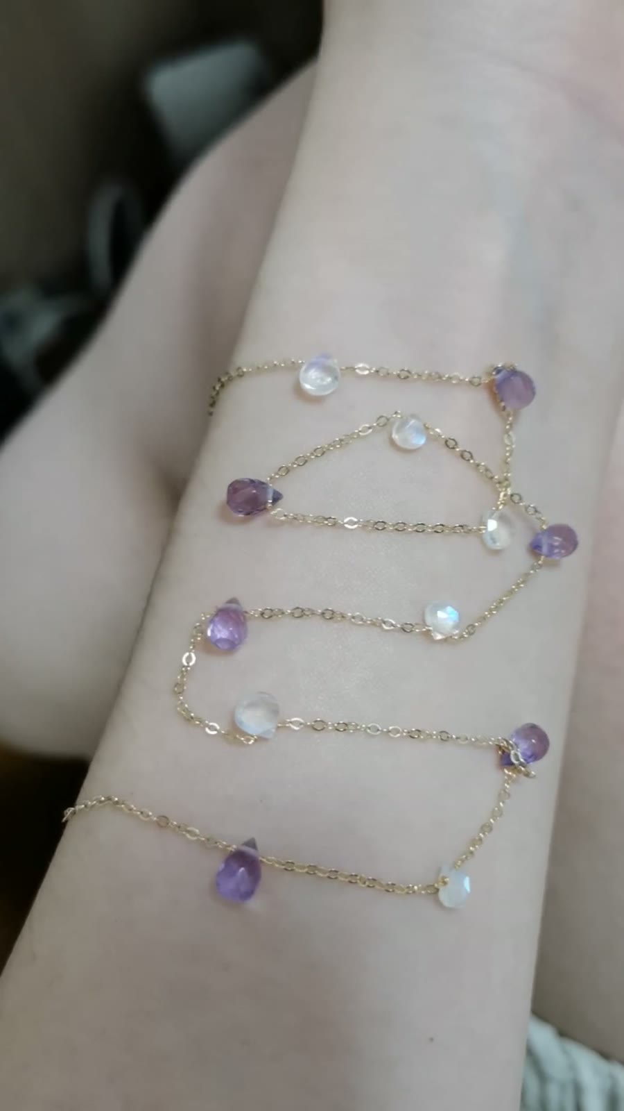 Amethyst Moonstone Beaded Body Chain