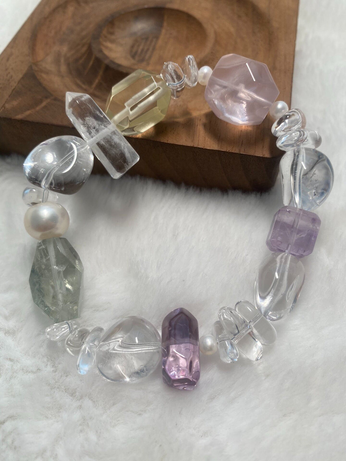 Natural Stone Beaded Bracelet Mixed Gemstones