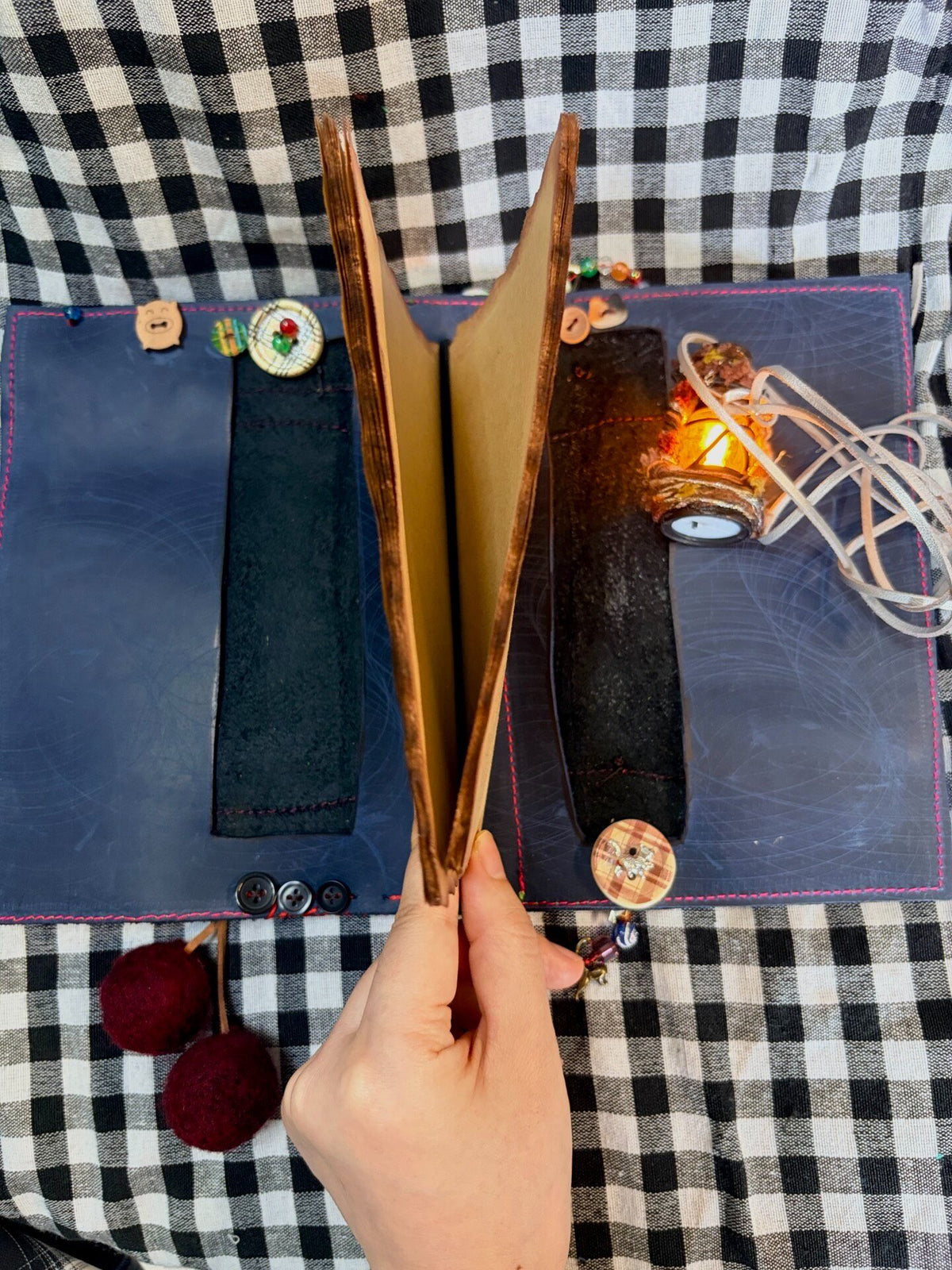 Alice in Wonderland Leather Loose Leaf Journal