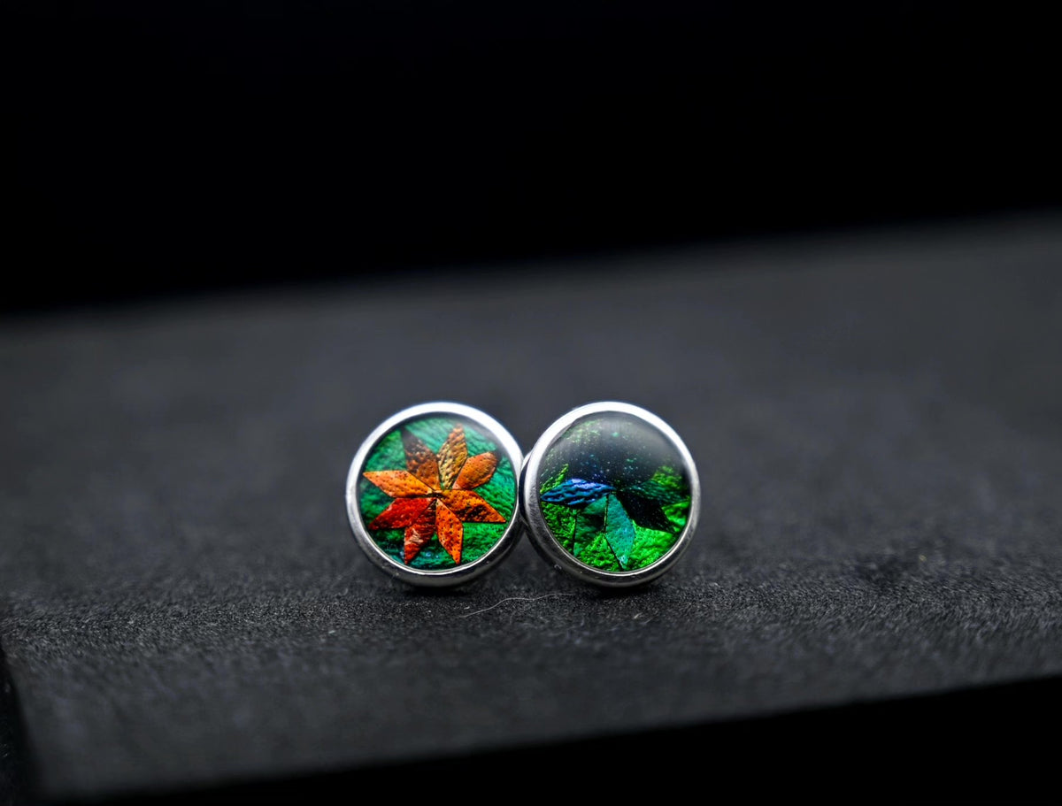 Pure Silver Jewel Beetle Stud Earrings 10mm