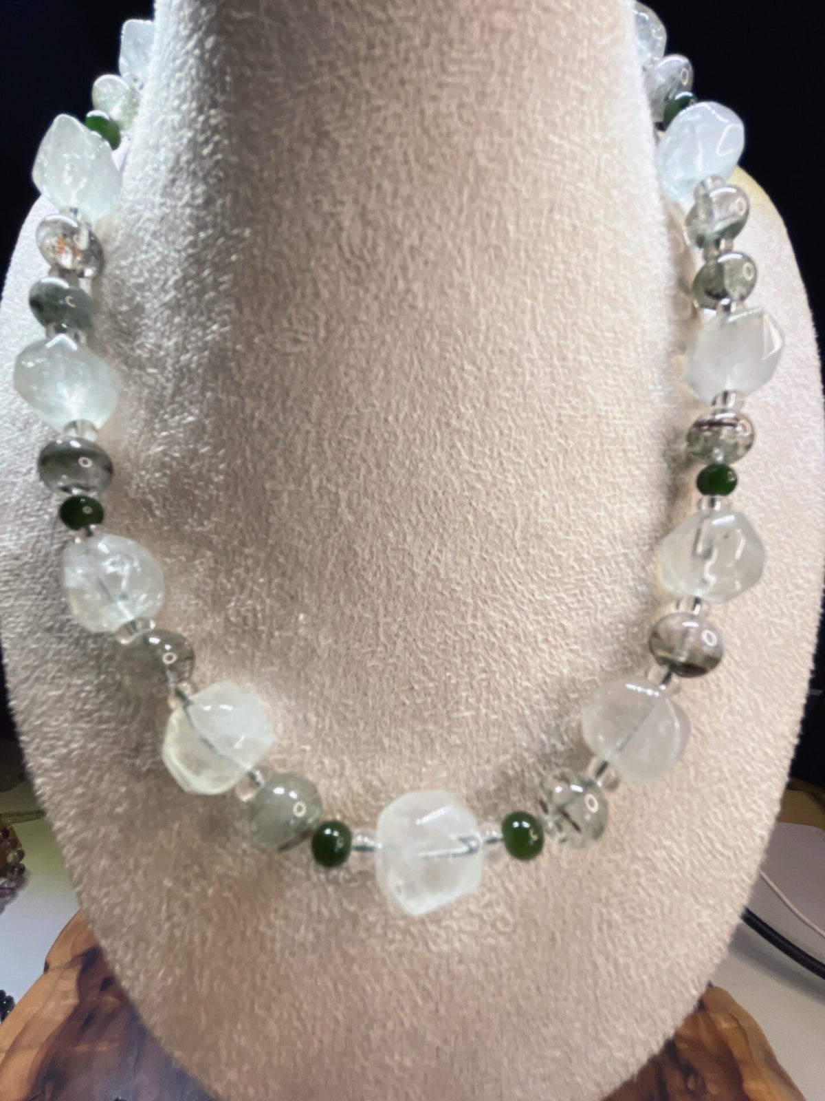 Natural Green Crystal Gemstone Necklace