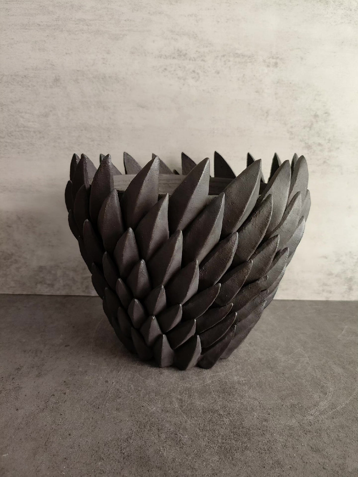Artichoke Planter with Charcoal Gray Finish