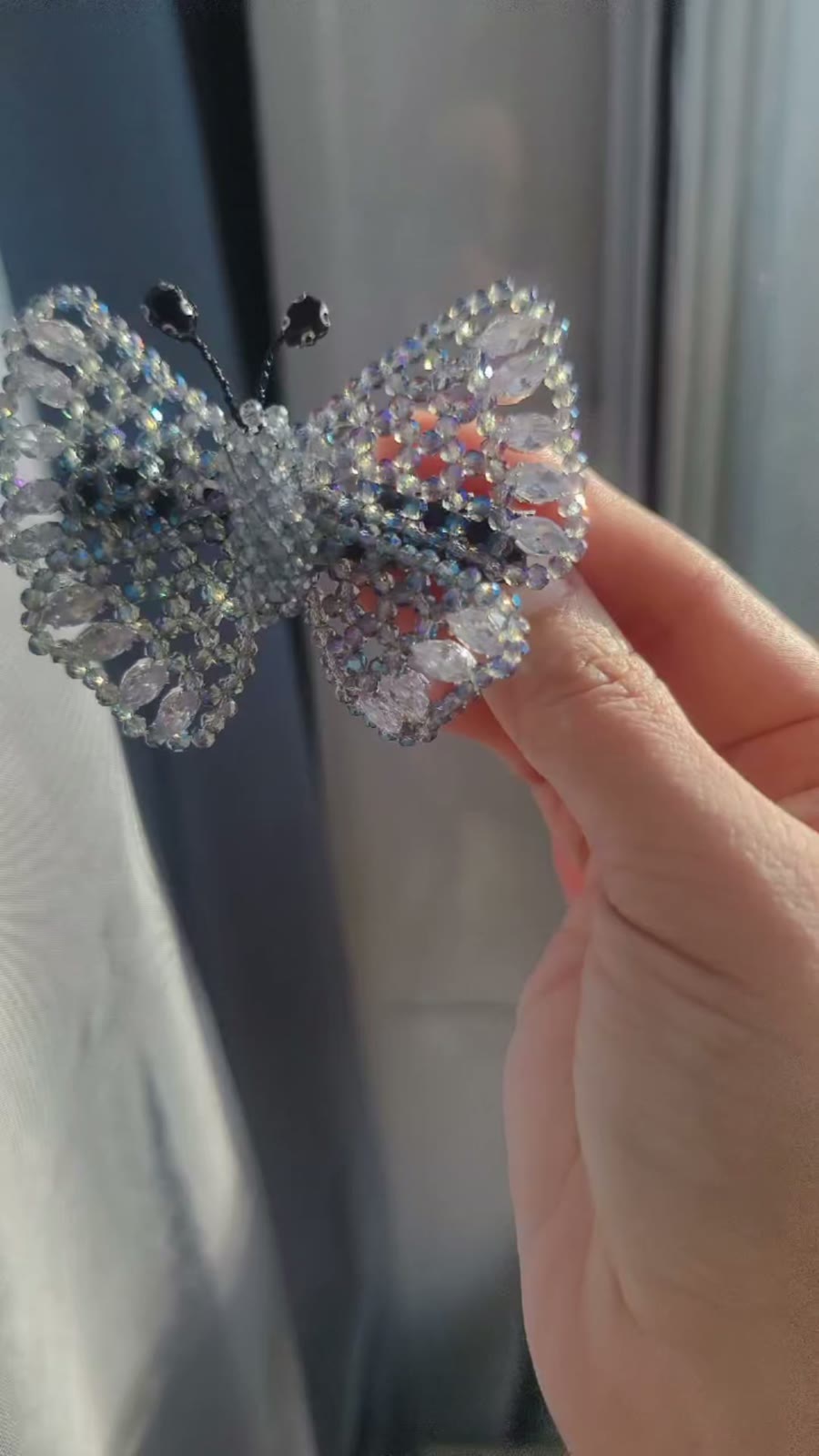 Crystal Butterfly Side Clip Hair Accessory
