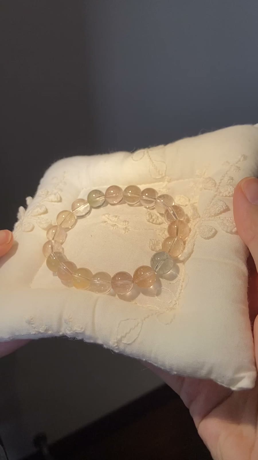 9mm Rabbit Hair Crystal Bead Bracelet
