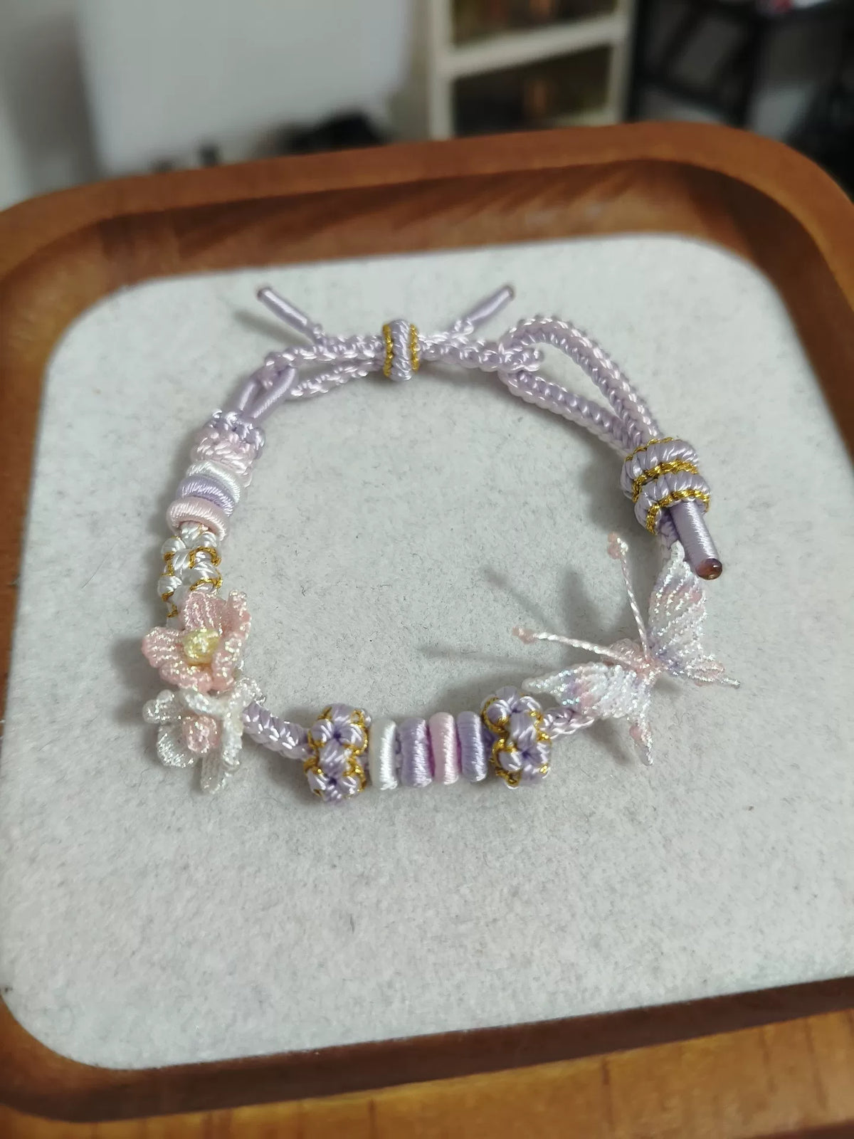 ハンドメイド 編み込みブレスレット パーグラデーション