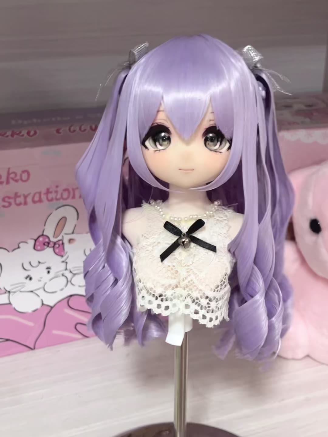 Peruca para Boneca Longa Roxo Claro