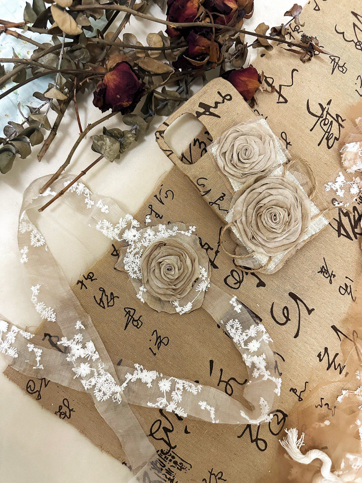 Handmade Fabric Rose Brooch Neck Flower Wrist Flower