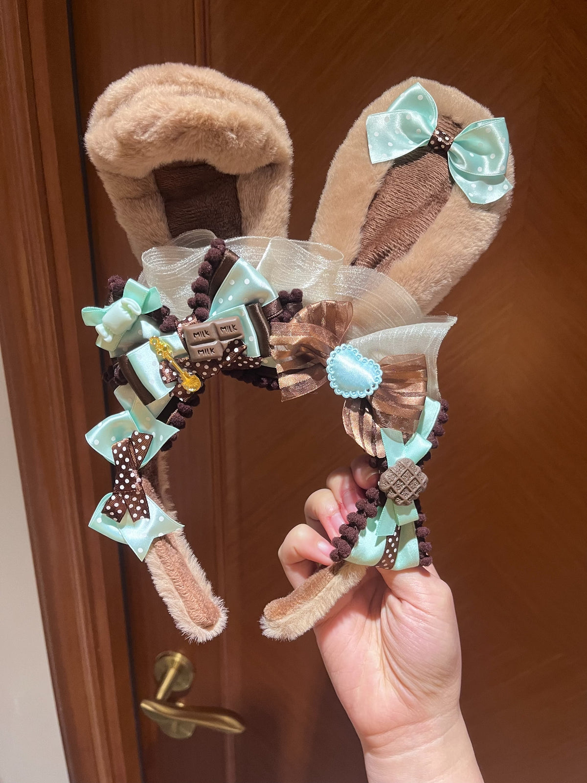 Mint Chocolate Bunny Ear KC Headband