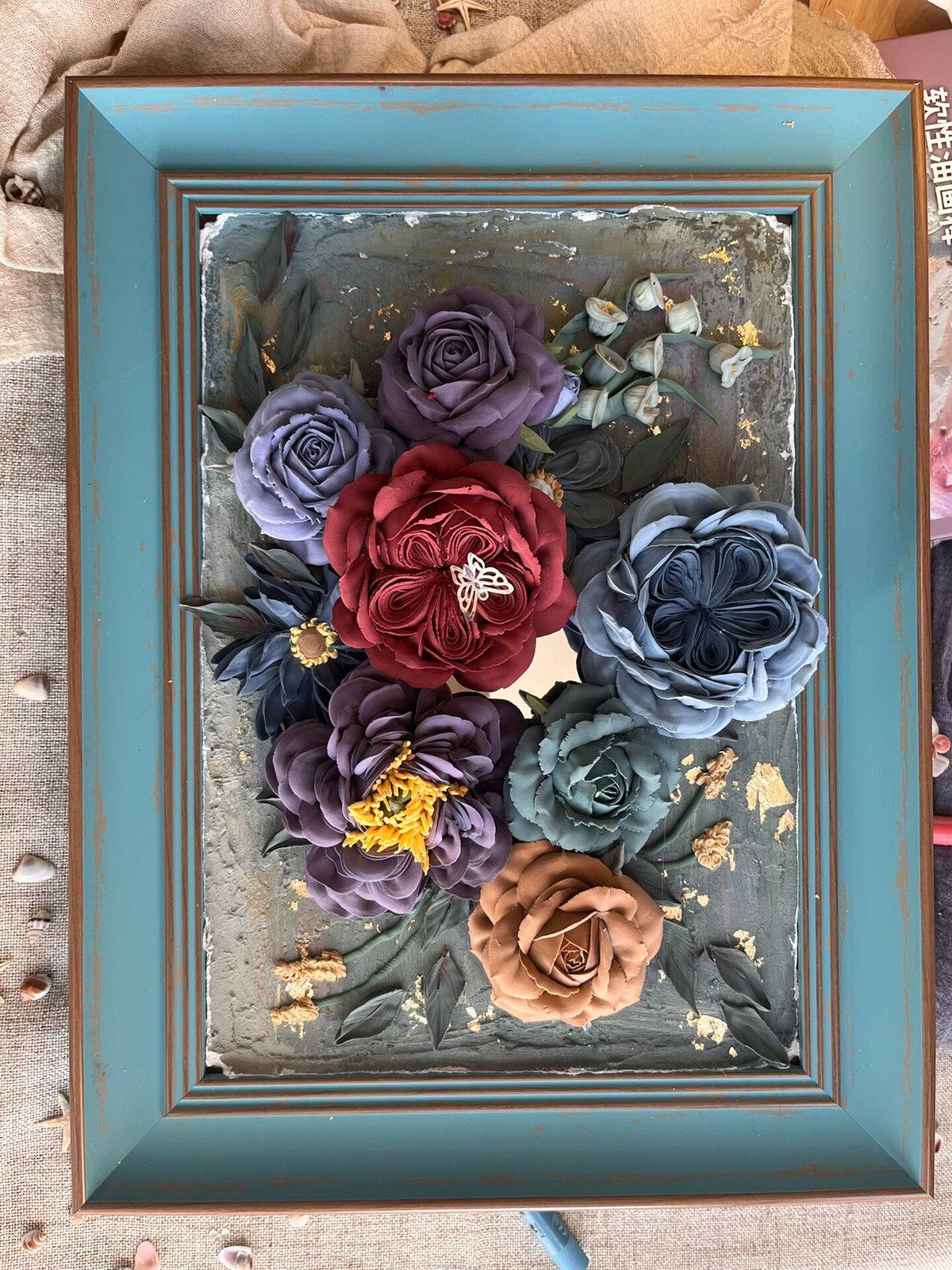 Clay Floral Relief Wall Art