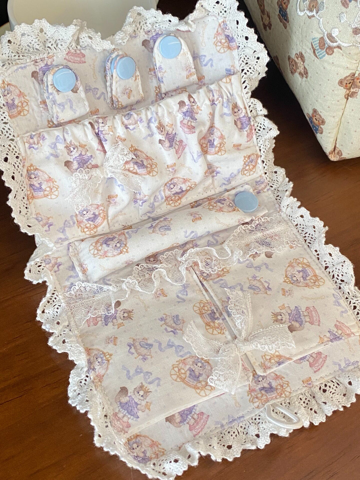 Handmade Jewelry Pouch Pink Princess Ruffle