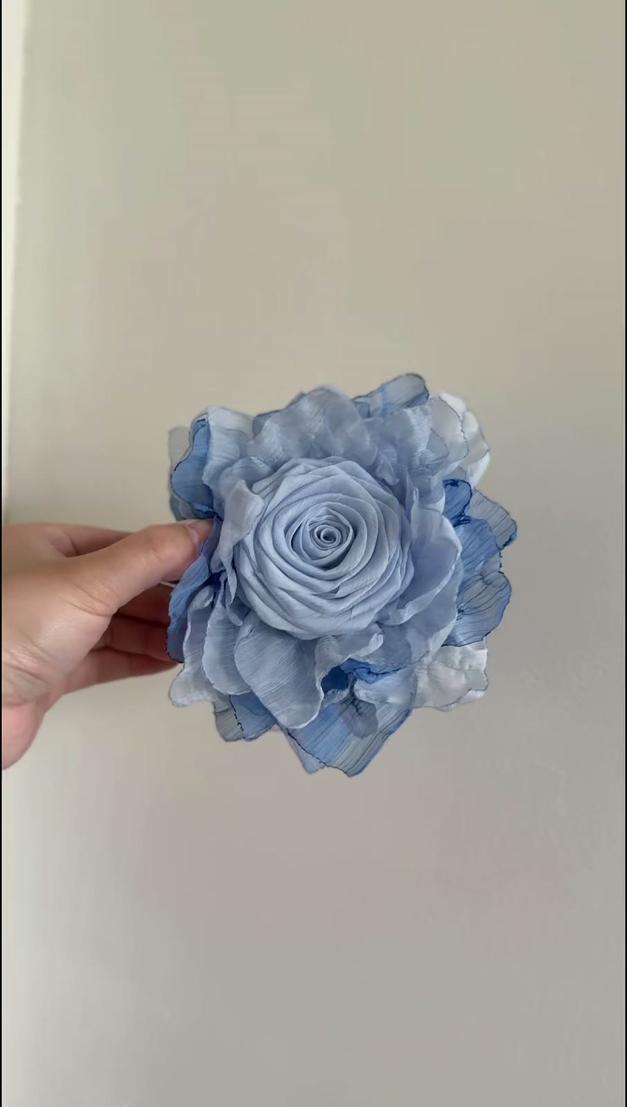 Handmade Fabric Dried Rose Hair Clip Blue