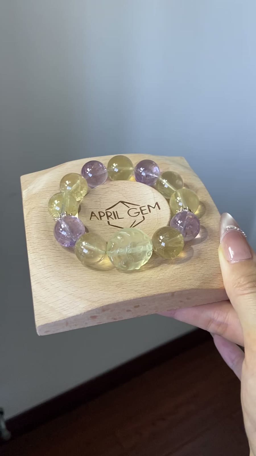 Amethyst Citrine Crystal Beaded Bracelet