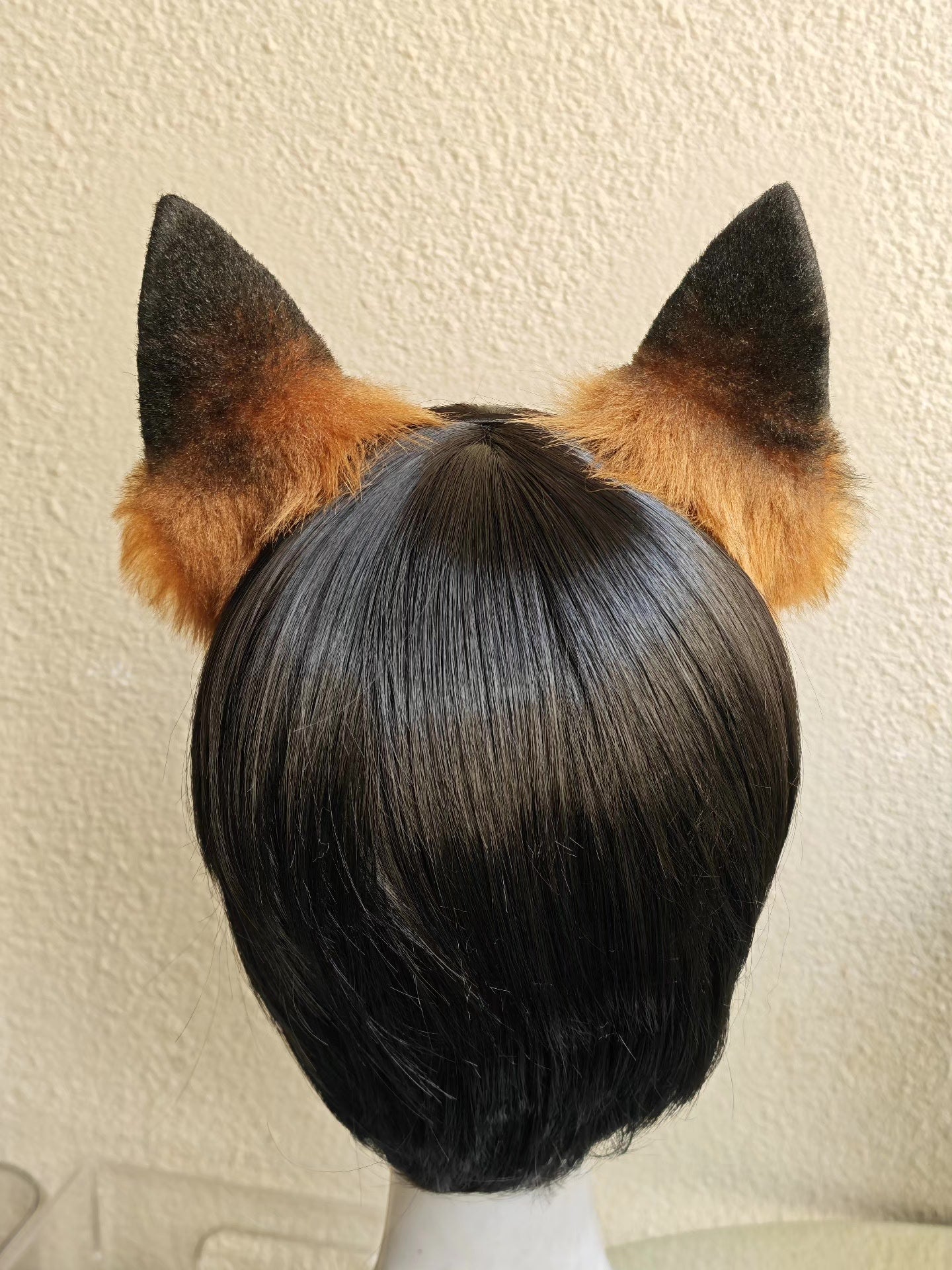 Handmade Red Fox Ears, Realistic Faux Fur, 9cm Height