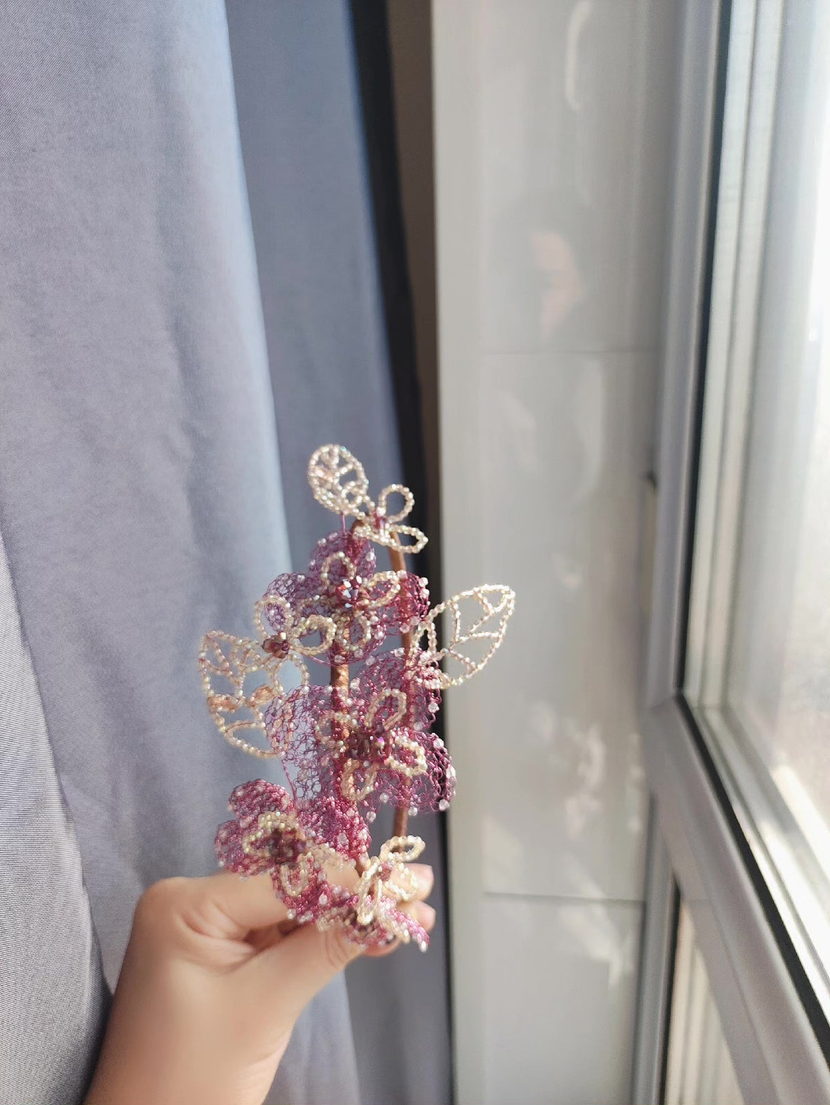 Copper Wire Lace Flower Headband Hair Accessory