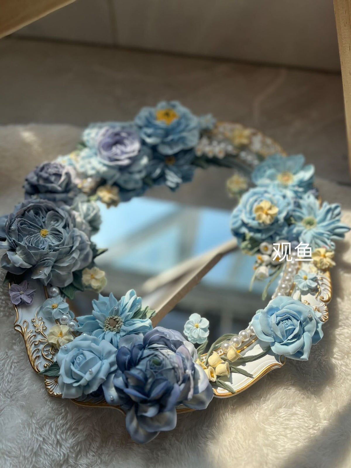 Clay Flower Vintage Mirror