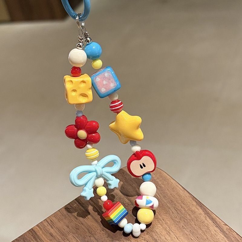 Beaded Phone Charm with Cheese Bead