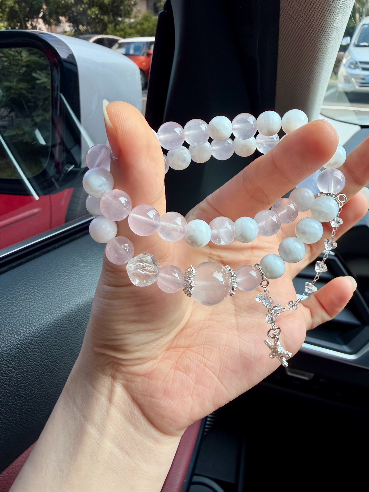Bracelet perles multi-pierres à double tour