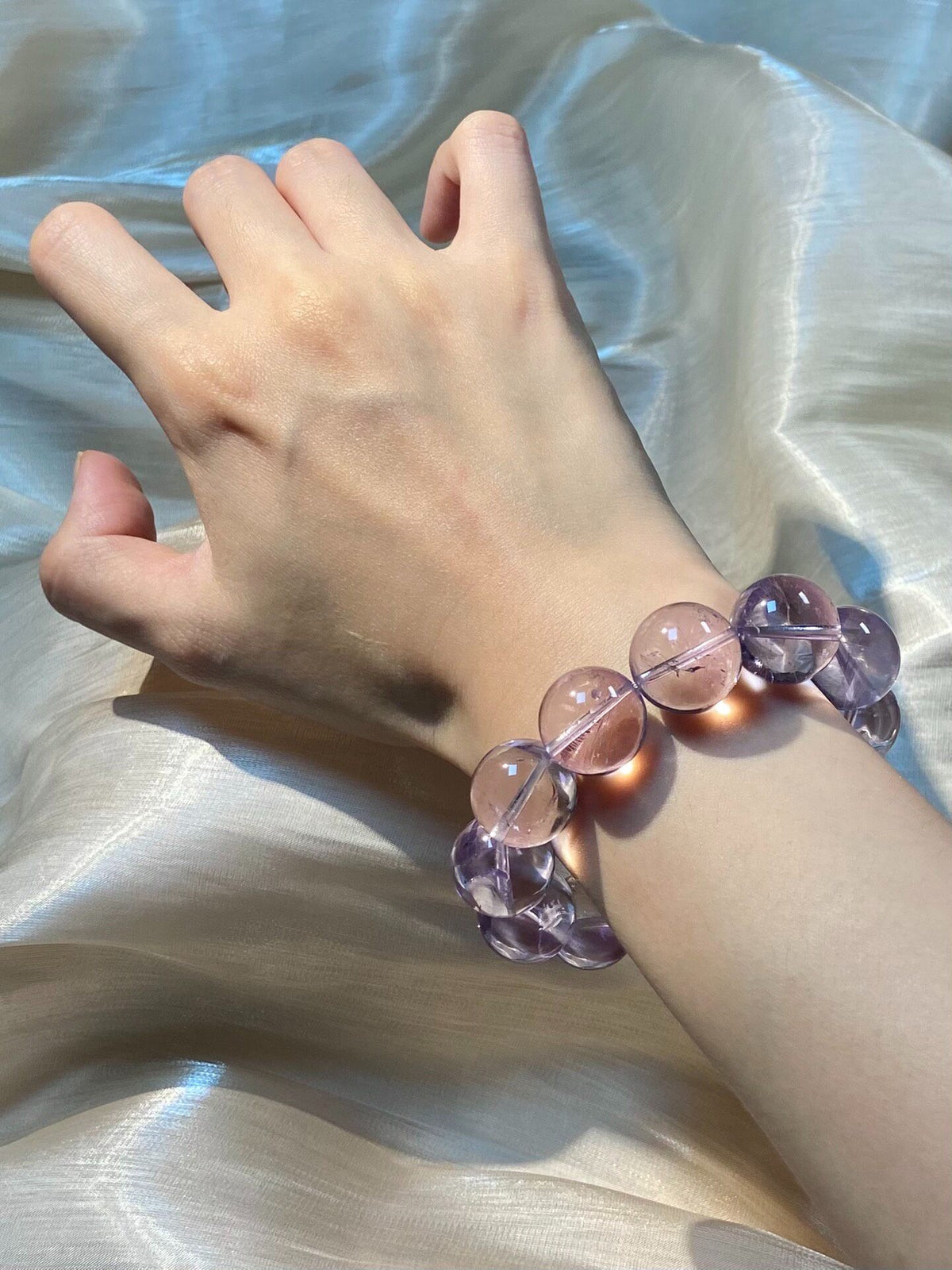 Bolivian Amethyst Beaded Bracelet 16mm