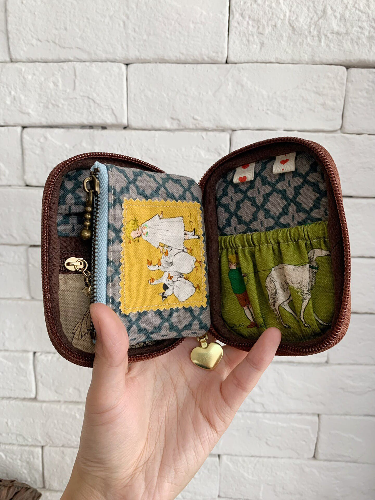 Circus Print Organizer Pouch with Zipper