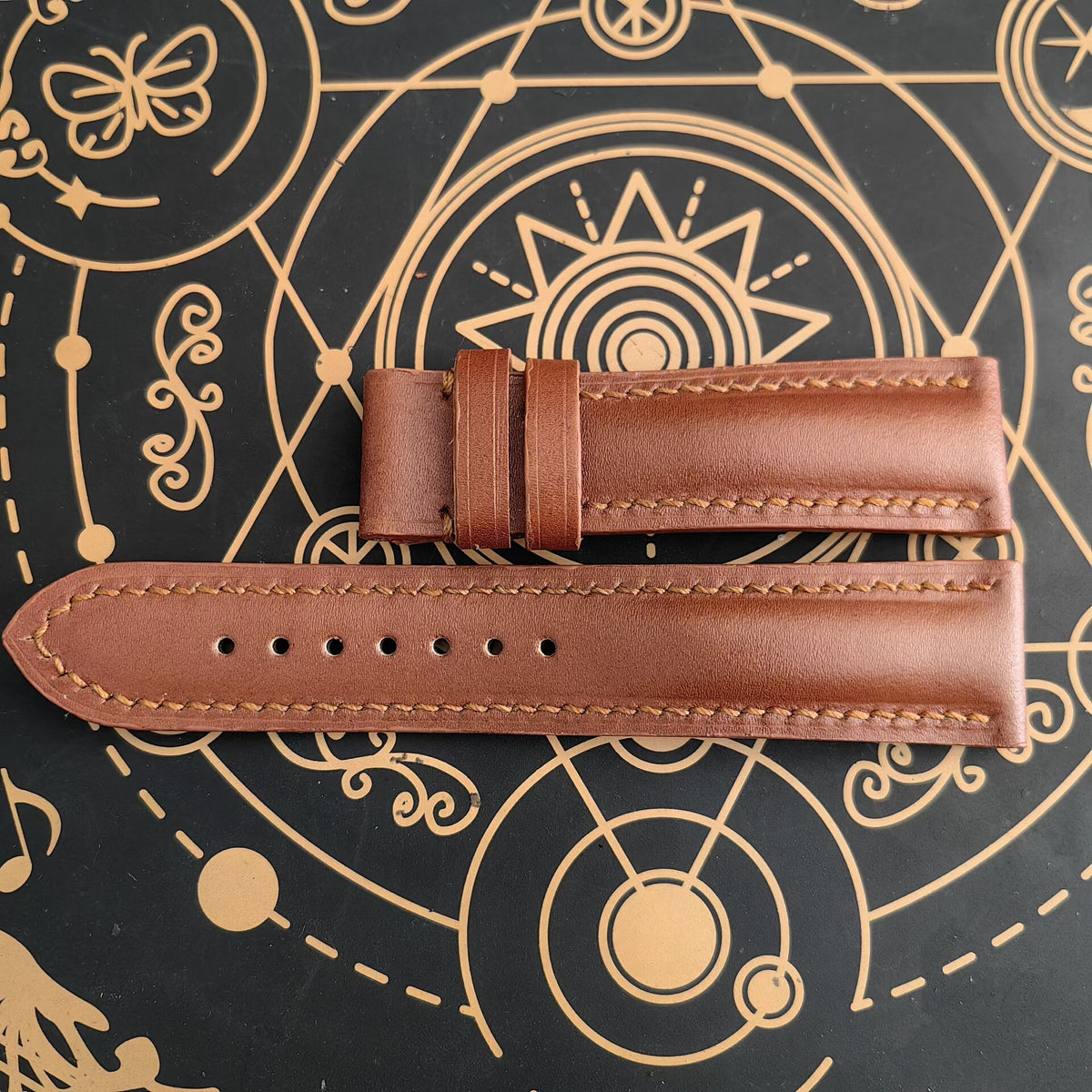 Handmade Leather Watch Strap 22mm Brown