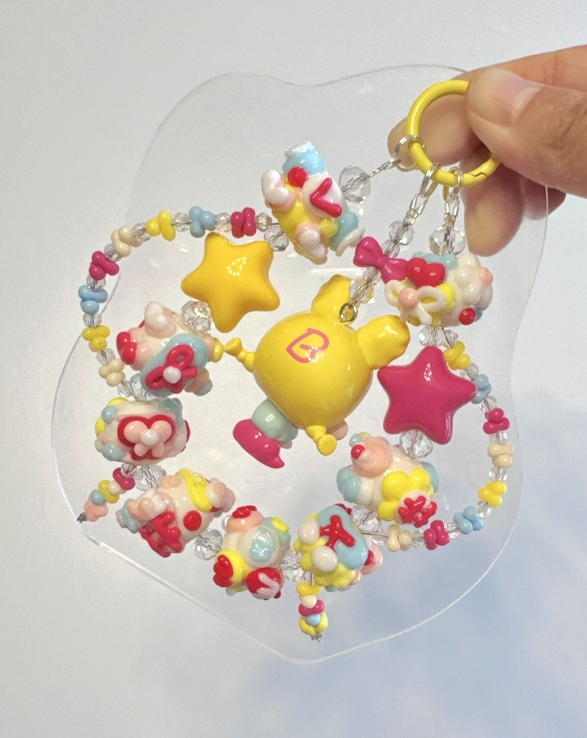 Rabbit Bear Heartbeat Charm Phone Strap
