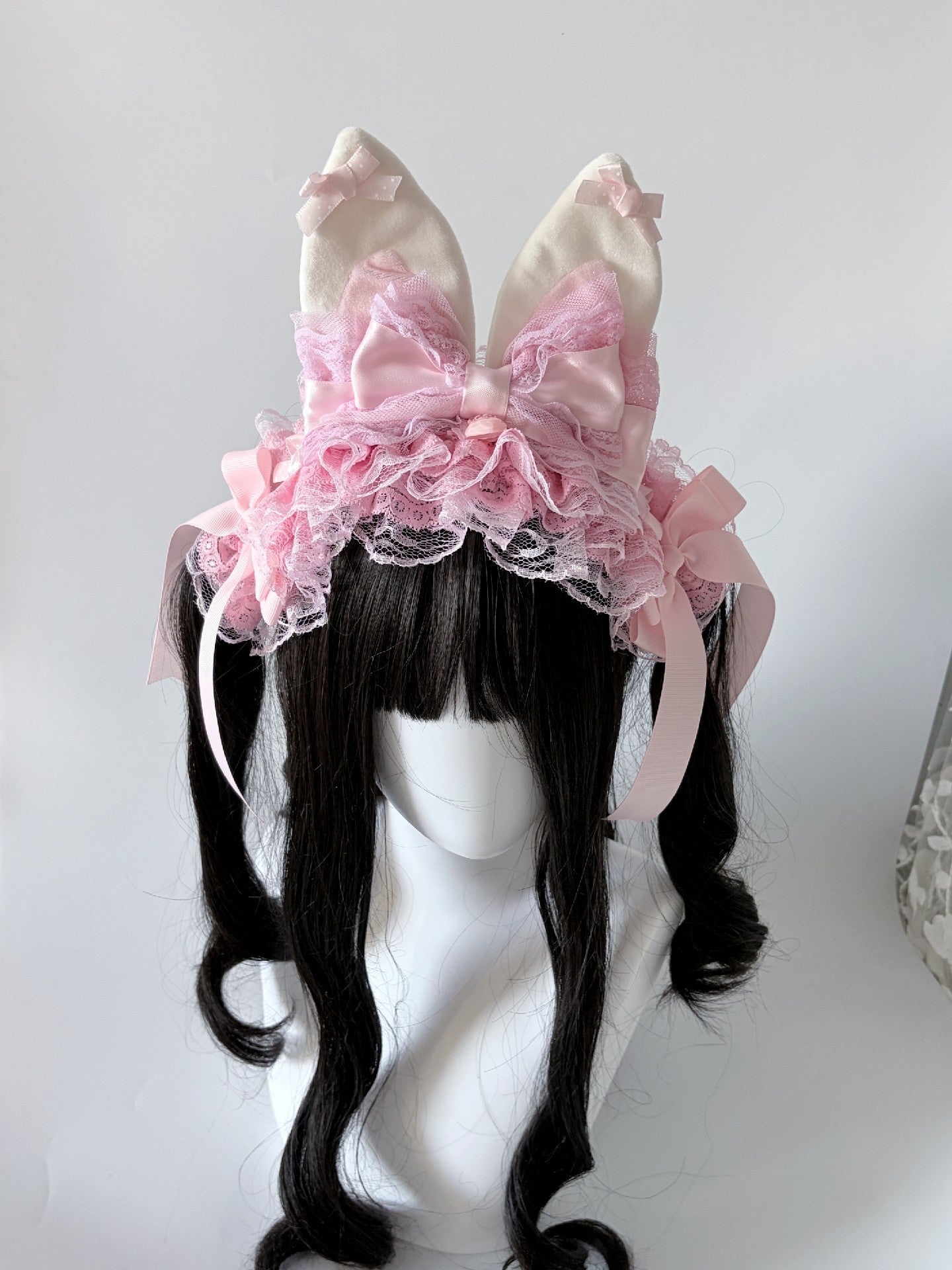 Pink Strawberry Bunny Ear Lolita Headband