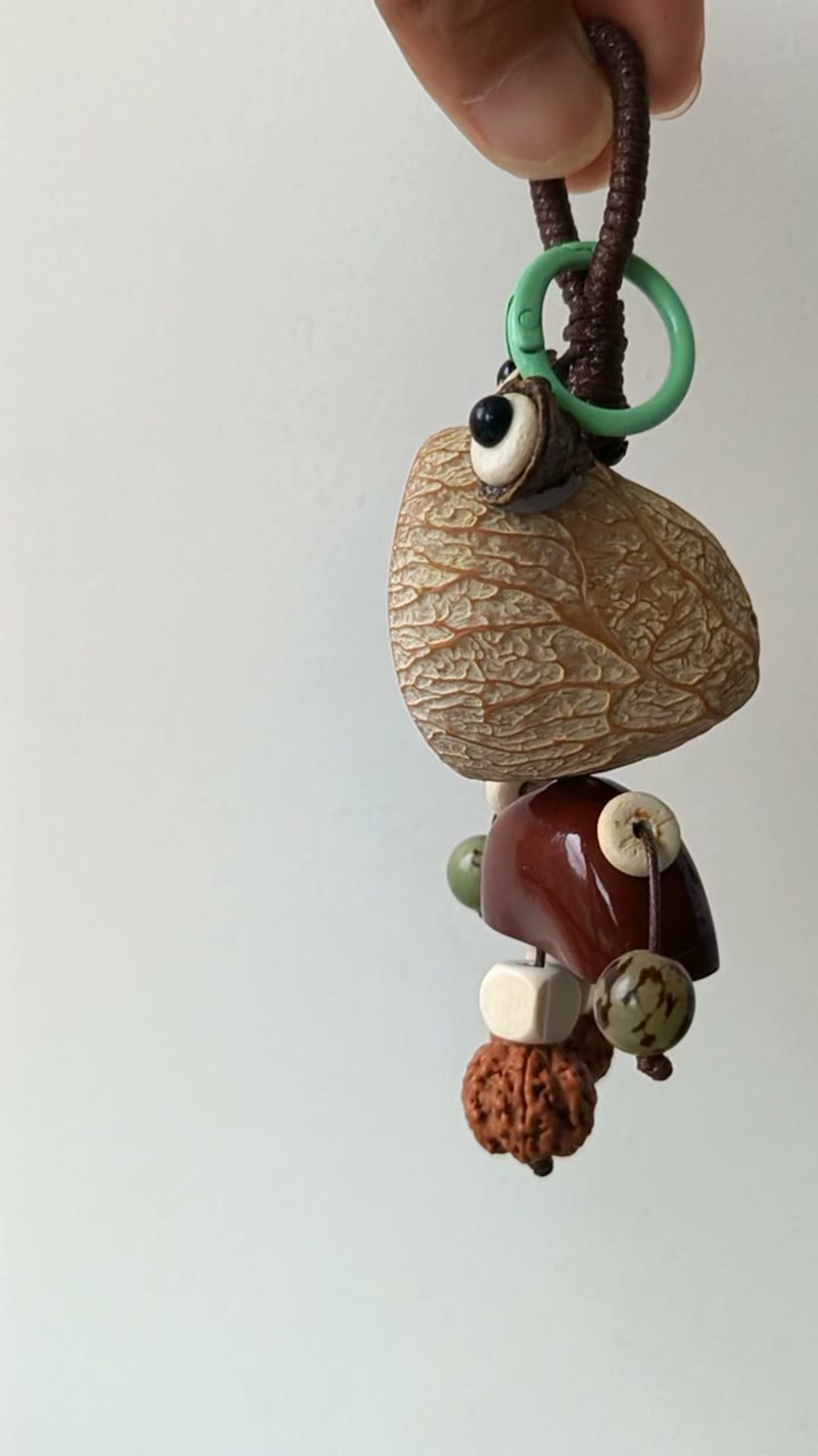 Handcrafted Nut Shell Funny Keychain