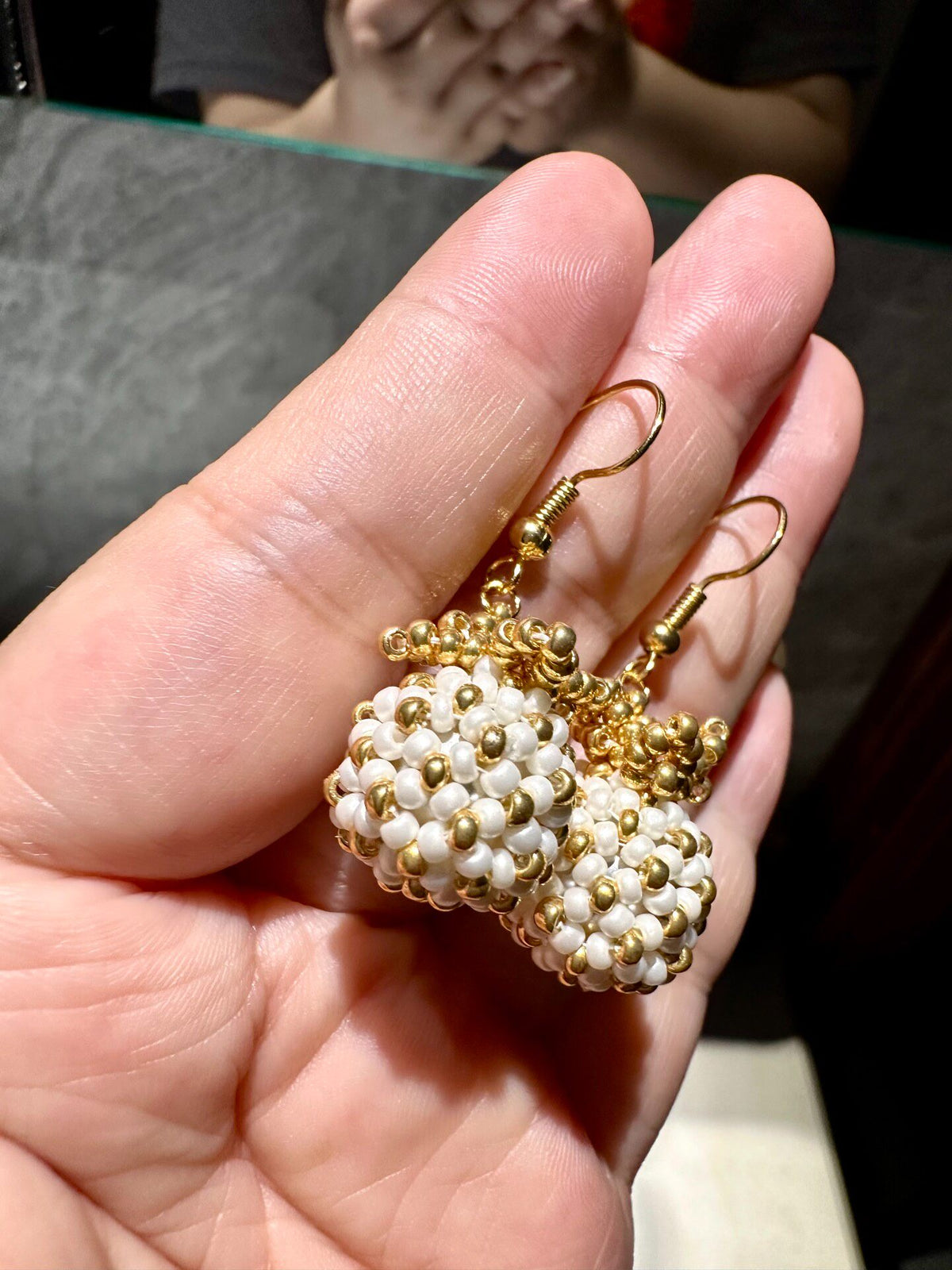 Handcrafted Spherical Pineapple Earrings Gold