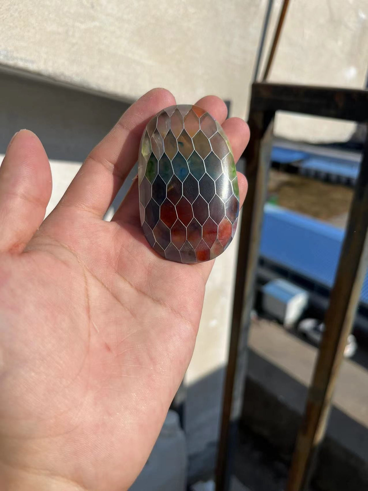 Handheld Worry Stone Iridescent Faceted
