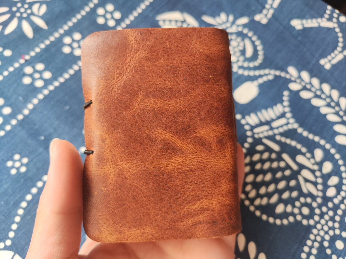 Cameo Shell Carving Leather Journal