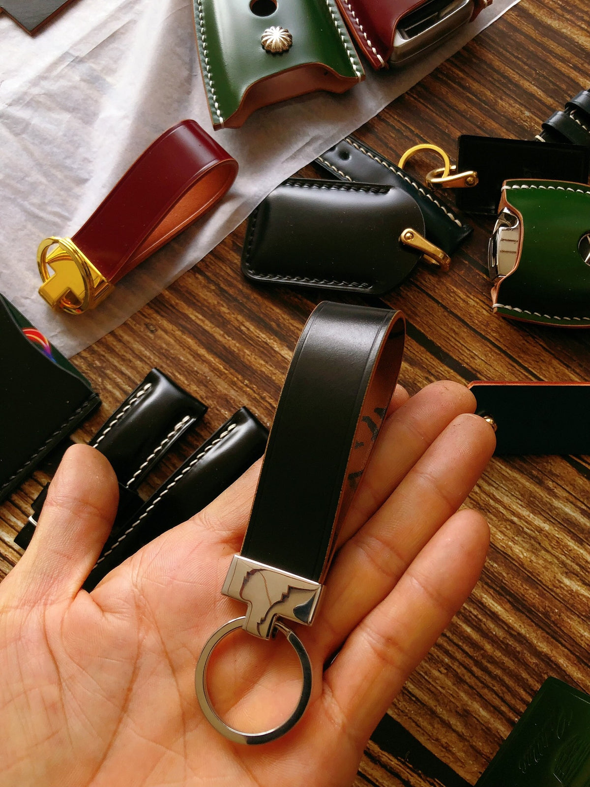 Horween Shell Cordovan Leather Key Fob