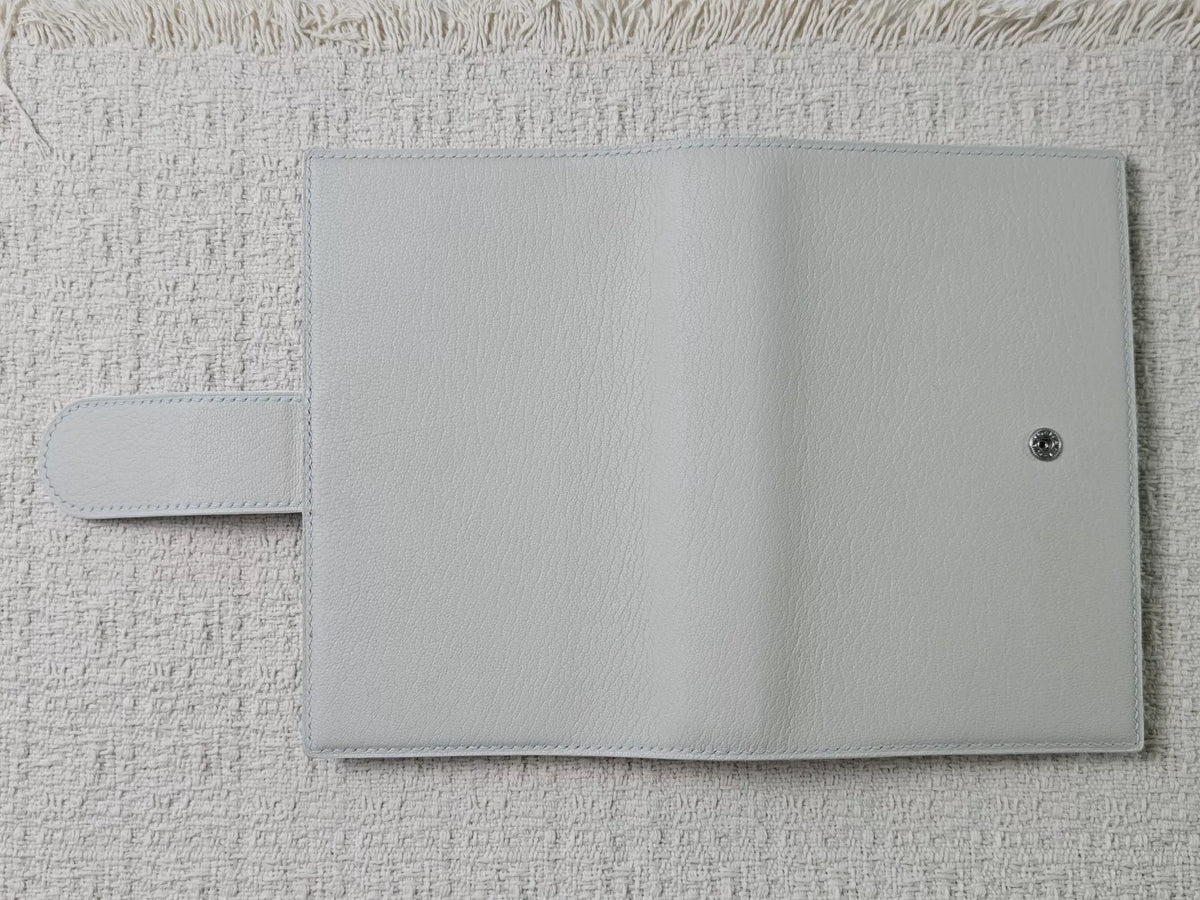 Personal Size Ring Bound Leather Planner Milkshake White