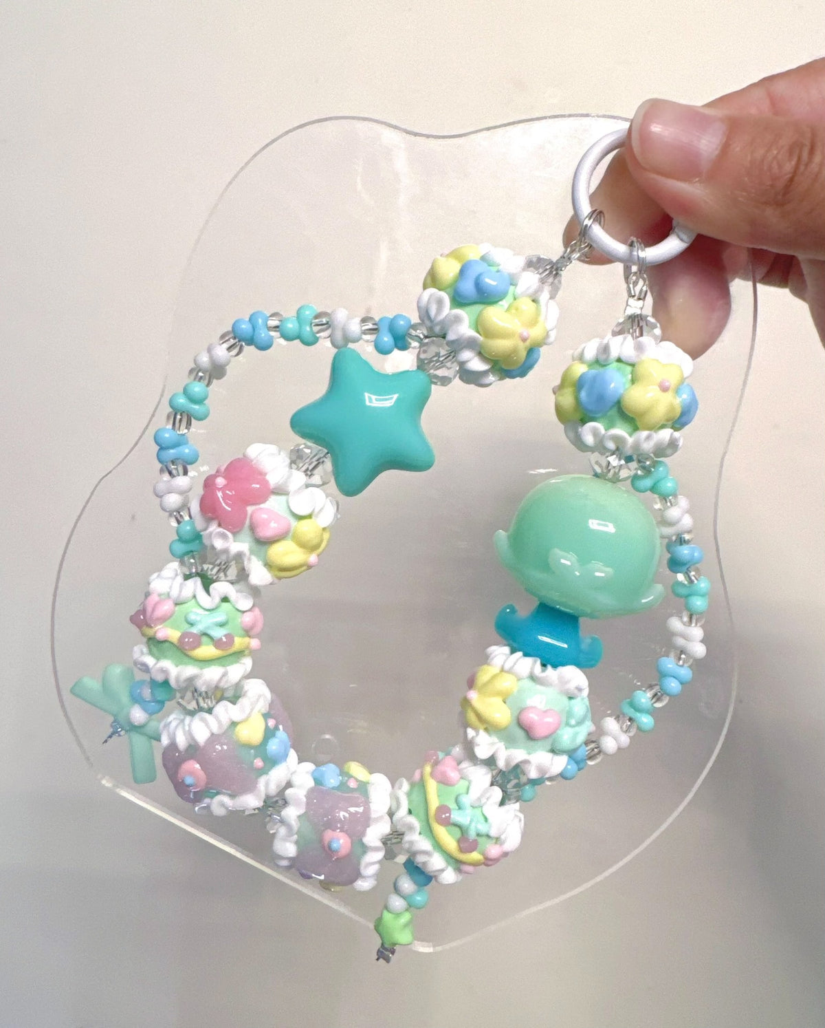 Green Narwhal Charm Phone Bag Accessory