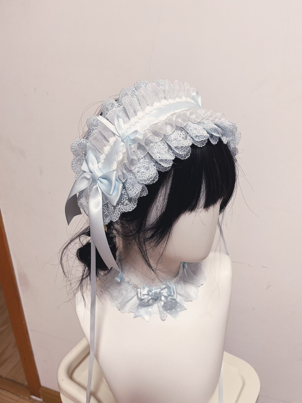 Blue Lolita Handmade Ruffle Headband