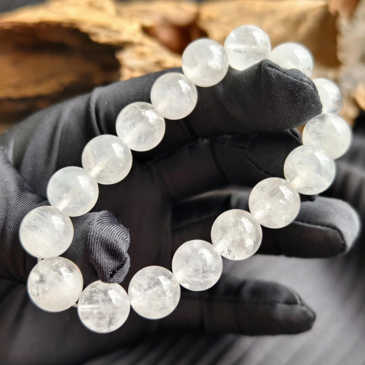 White Phantom Quartz Beaded Bracelets 12mm