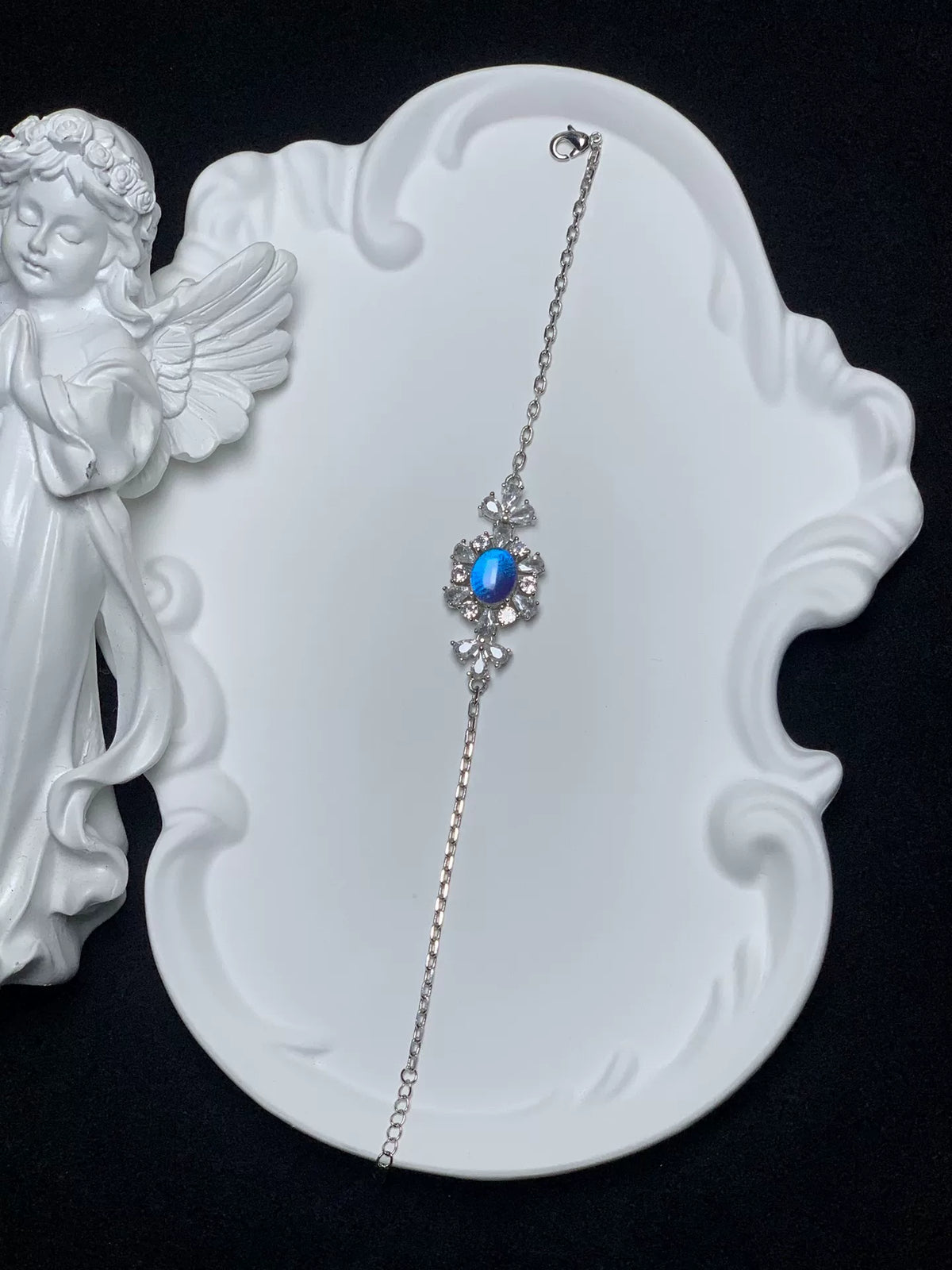 Morpho Butterfly Wing Crystal Bracelet