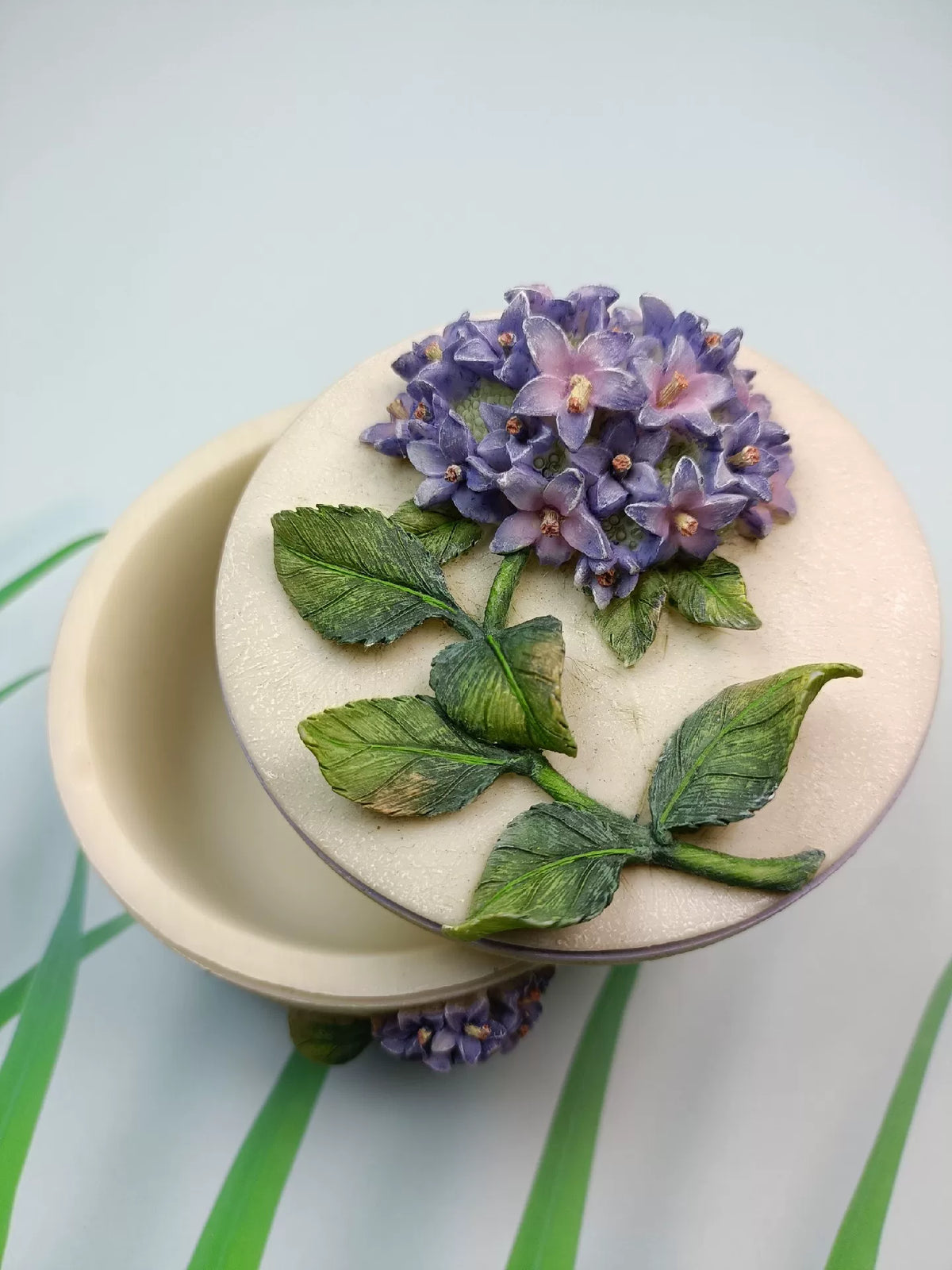 Pot de rangement floral en silicone avec couvercle