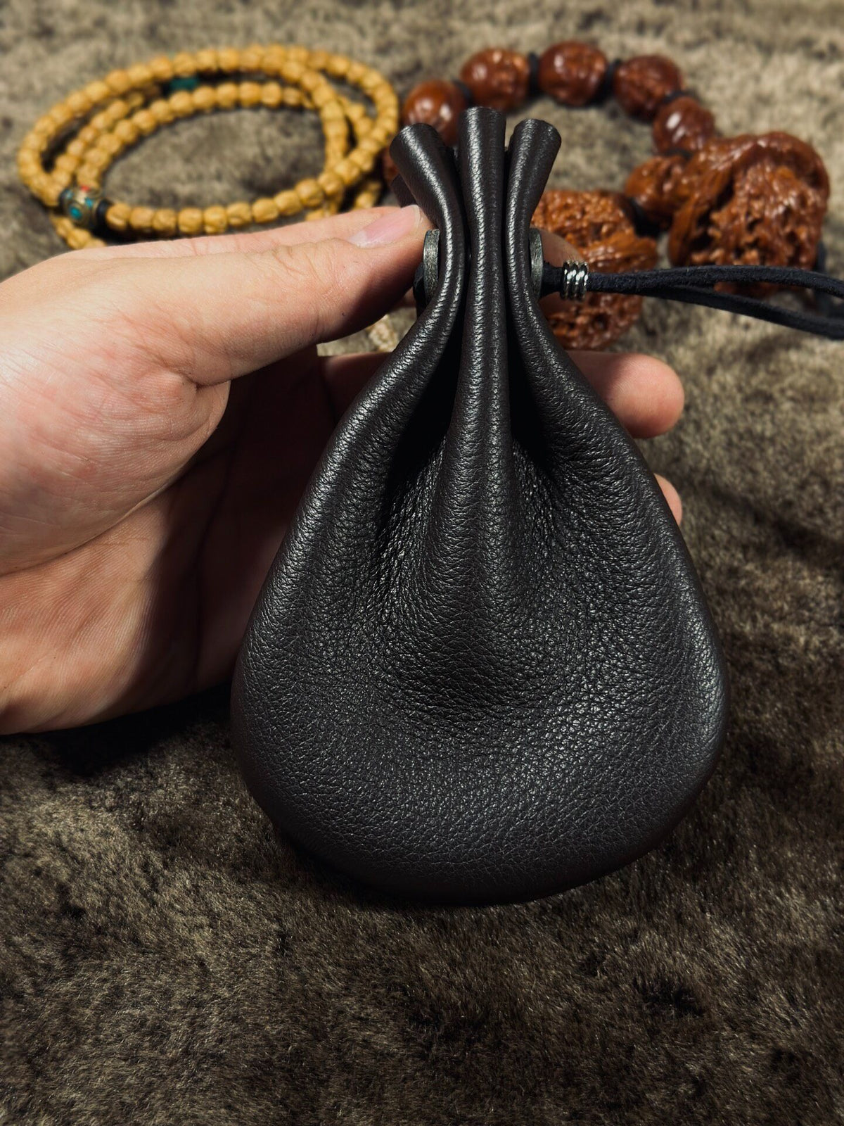 Handcrafted Deer Skin Drawstring Pouch