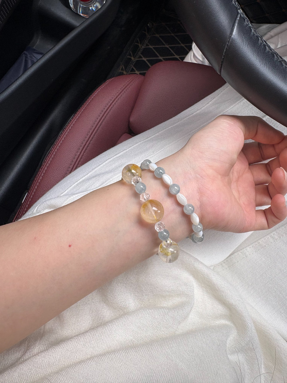 Kyanit-Harz-Perlenarmband in Hellblau