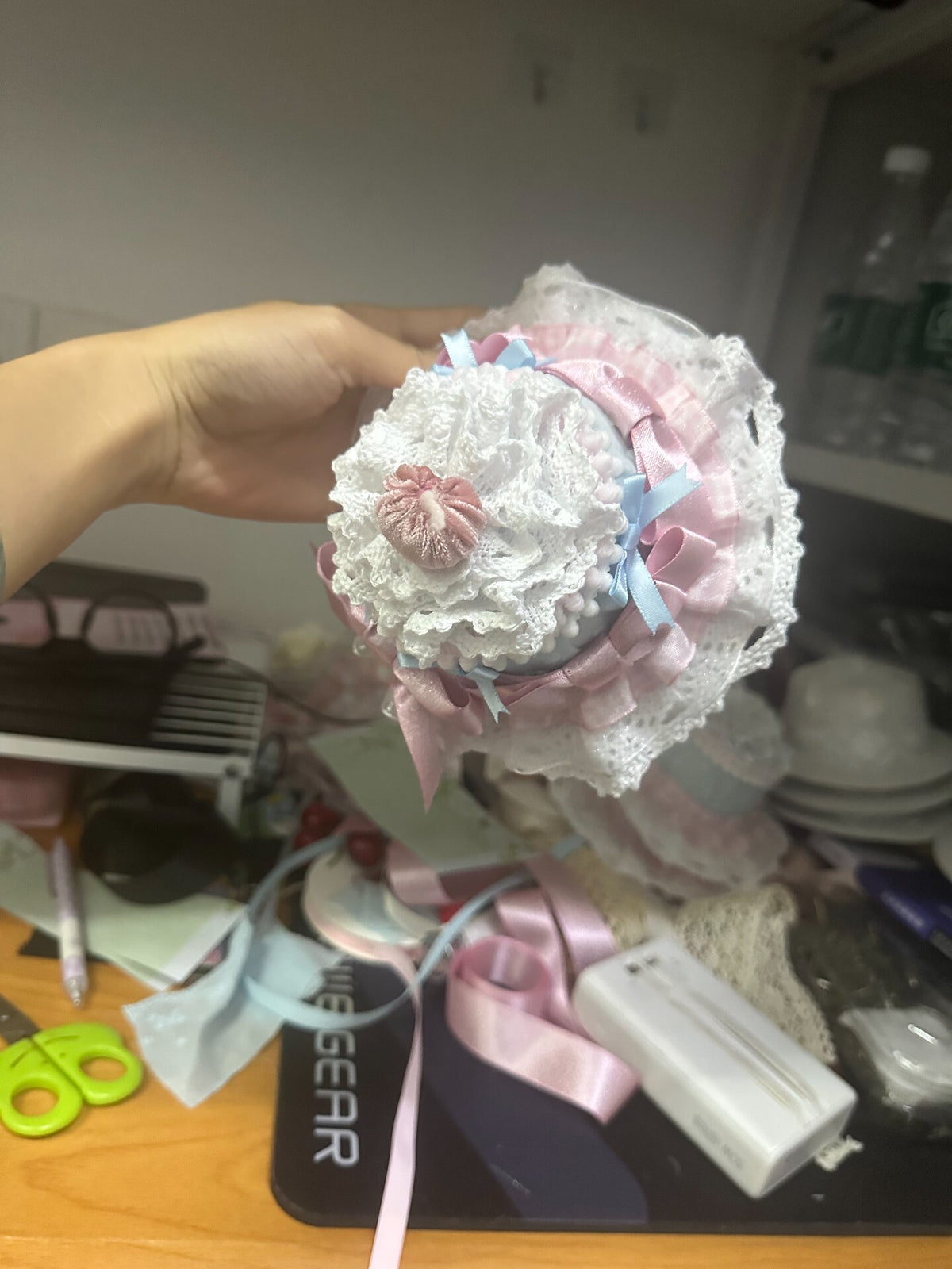 Blue and Pink Lolita Mini Top Hat